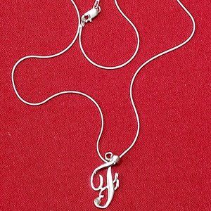 Sterling Silver Initial "F" Necklace